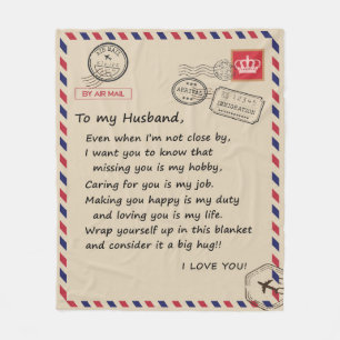 Love Husband Letter To My Husband I Love You Fleece Blanket