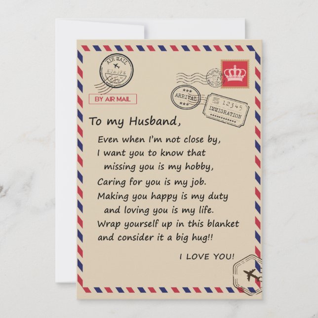 Love Husband | Letter To My Husband I Love You Holiday Card (Front)