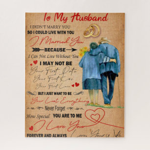 Love Husband Letter To My Husband I Love You Jigsaw Puzzle