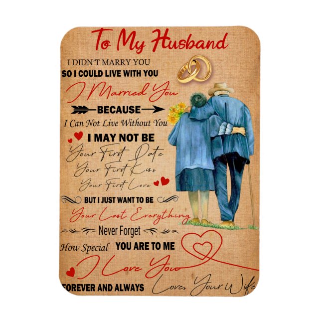 Love Husband | Letter To My Husband I Love You Magnet (Vertical)
