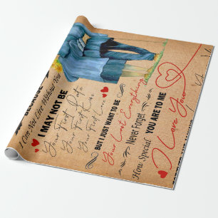Love Husband   Letter To My Husband I Love You Wrapping Paper