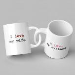 love husband love wife coffee mug set<br><div class="desc">I love my husband - I love my wife</div>