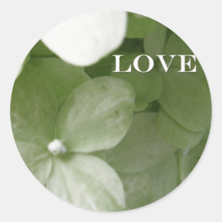 love hydrangea classic round sticker