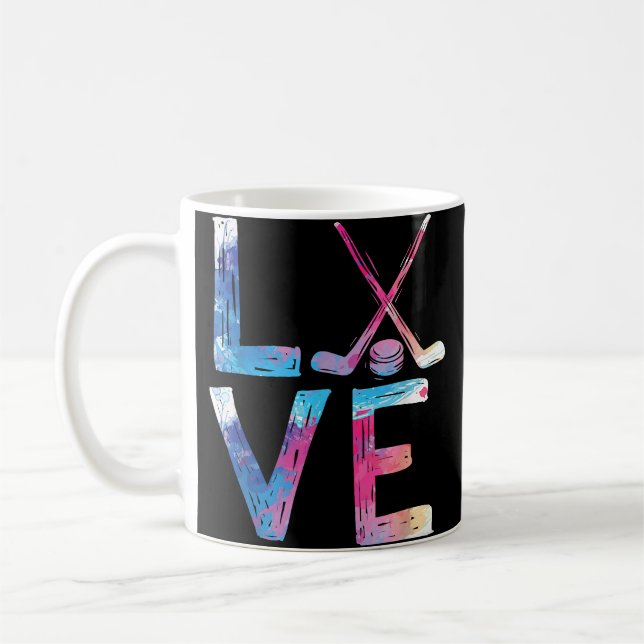 Love Ice Hockey Girls Hockey Gifts Womens Ice Hock Coffee Mug (Left)
