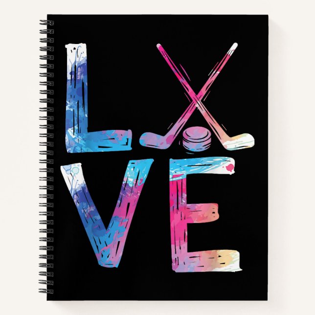Love Ice Hockey Girls Hockey Gifts Womens Ice Hock Notebook (Front)