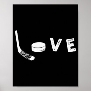 Love Ice Hockey Tee, Valentines Day Gift For Hocke Poster