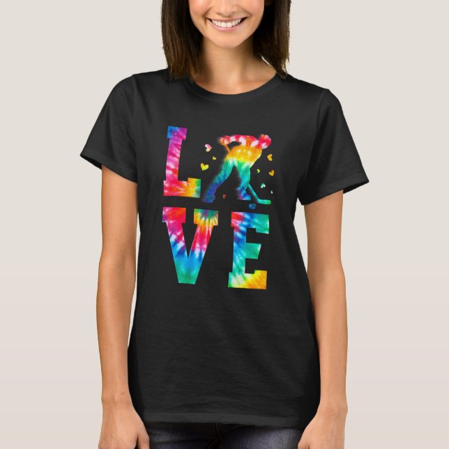 Love Ice Hockey Tie Dye Sports Ice Hockey Player T-Shirt (Front)