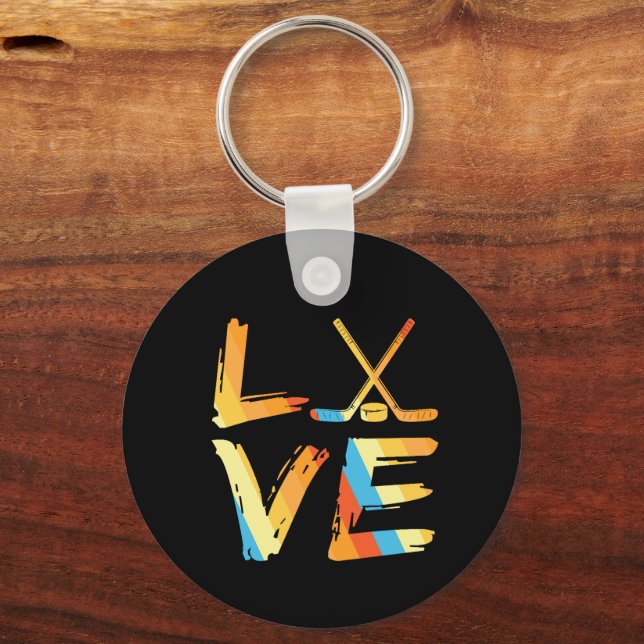  Love Ice Hokey  Keychain (Front)