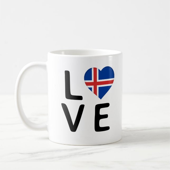 Love - Iceland Flag Coffee Mug (Left)