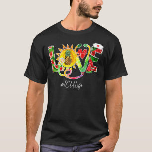 Love Icu Nurse Off Duty Watermelon Pineapple Summe T-Shirt