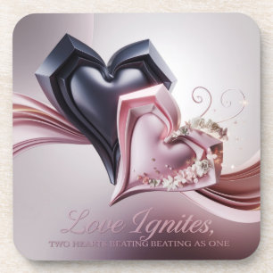 Love Ignites Heartbeat Coaster