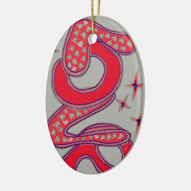 Love in 1960s style ceramic tree decoration (Left)