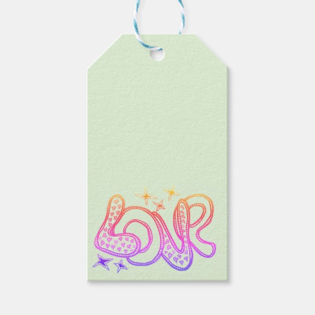 Love in 1960s style gift tags (Front)