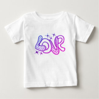 Love in 1960s style in cartoon letters & stars baby T-Shirt