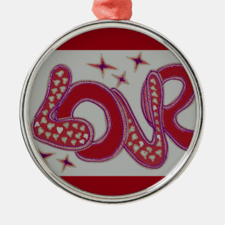 Love in 1960s style metal tree decoration