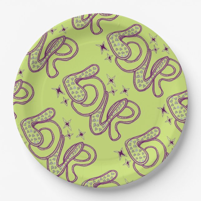 Love in 1960s style paper plate (Front)