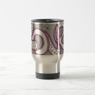 Love in 1960s style travel mug