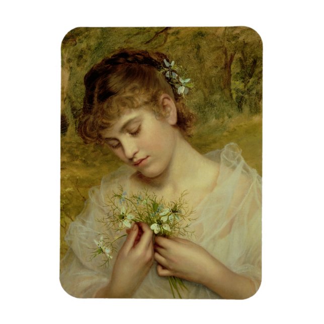 Love in a Mist (oil on canvas) Magnet (Vertical)