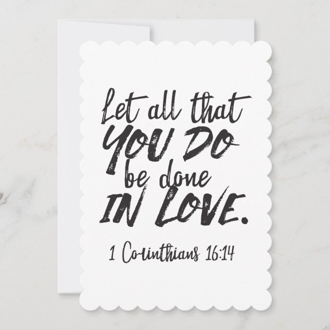 Love in Action - 1 Corinthians 16:14 Inspirational Holiday Card (Front)