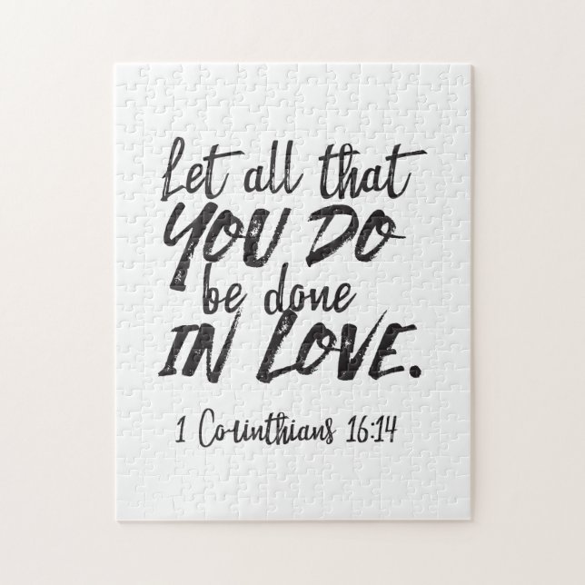 Love in Action - 1 Corinthians 16:14 Inspirational Jigsaw Puzzle (Vertical)