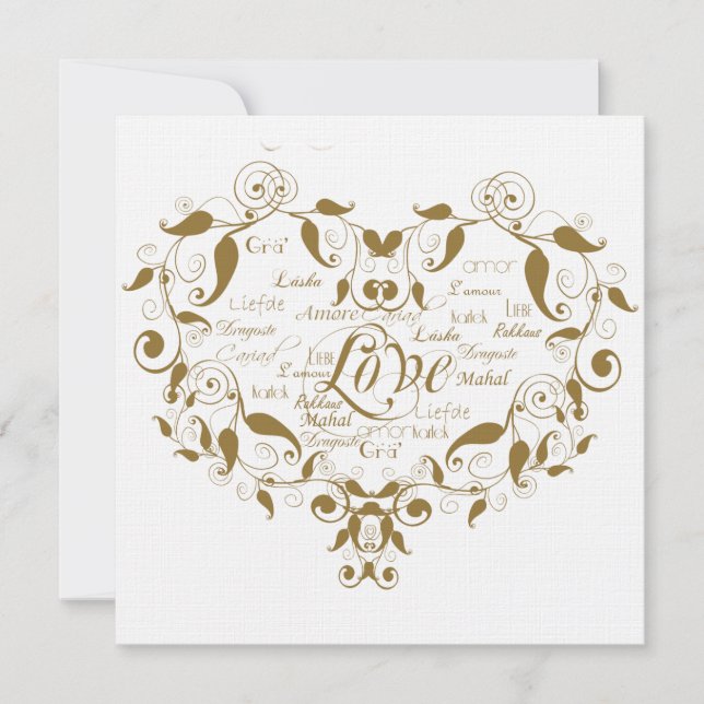 Love in Any Language Gold Anniversary Invitation (Front)