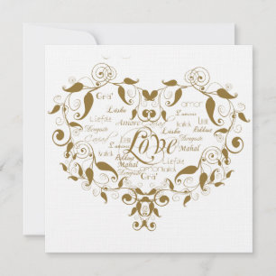 Love in Any Language Gold Anniversary Invitation