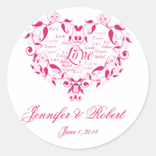 Love in any Language in Hot Pink Envelope Seal