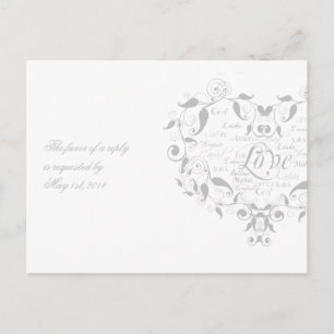 Love in Any Language in Silver RSVP Postcard