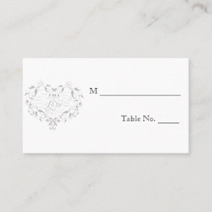 Love in Any Language Silver Wedding Place Cards