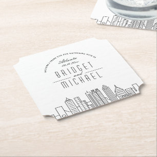 Love in Atlanta   City Skyline Welcome Paper Coaster