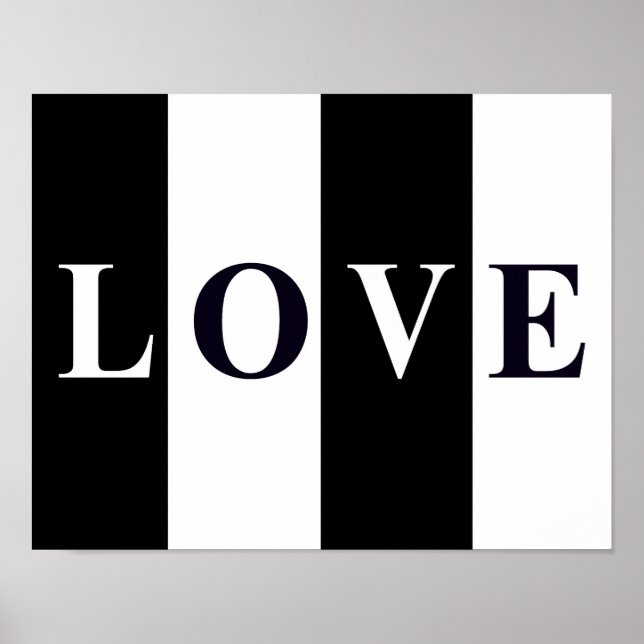 LOVE IN BLACK & WHITE Wall Room Print Decor (Front)