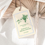 Love in Bloom Blue Green Bridal Shower Welcome Gift Tags<br><div class="desc">Celebrate the upcoming nuptials of your favourite bride-to-be in style with our quirky and whimsical bridal shower thank you tag! This design features a beautiful hand-drawn flower bouquet in a fun and playful style, accompanied by a casual, handwritten font that perfectly captures the excitement and joy of the occasion. The...</div>