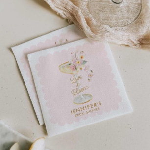 Love in Bloom Blush Pink Bridal Shower Napkin
