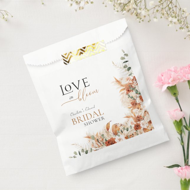 Love In Bloom Boho Chic Terracotta Bridal Shower  Favour Bags (Sealed)