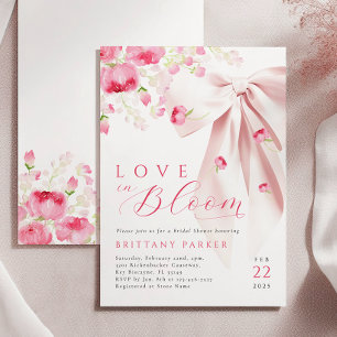 Love in Bloom Bow Bridal Shower  Invitation