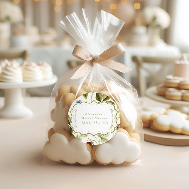 Love in Bloom Bridal Shower Classic Round Sticker (Creator Uploaded)