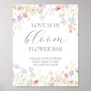Love In Bloom Bridal Shower Flower Bar Sign