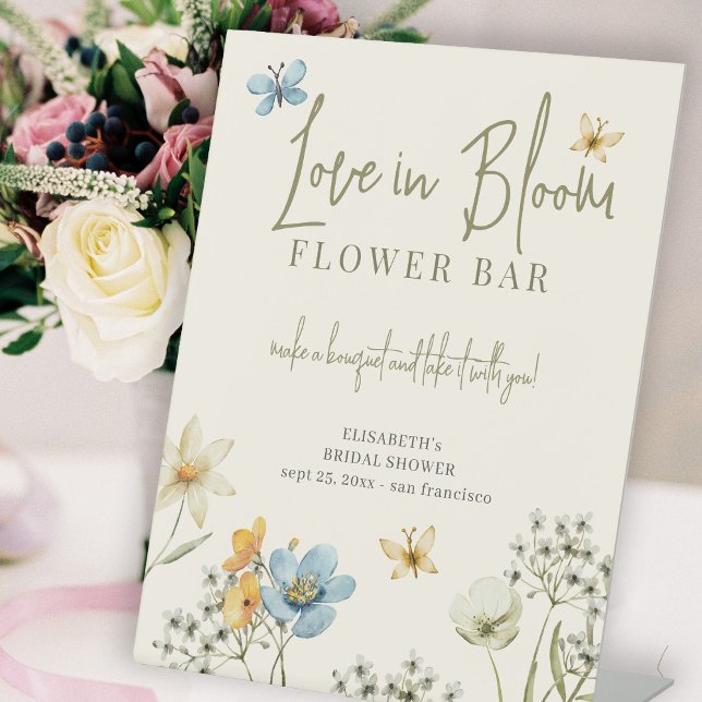 Love in bloom bridal shower flower bar sign (Creator Uploaded)