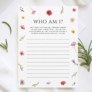 Love in Bloom Bridal Shower Guess Who Game Card