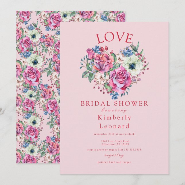 Love in Bloom Bridal Shower Invitation (Front/Back)
