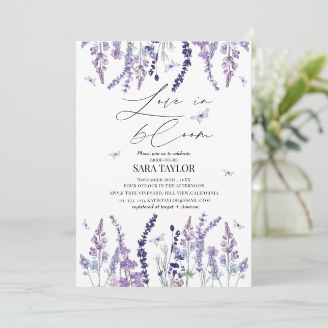 Love in Bloom Bridal Shower Invitation (Standing Front)