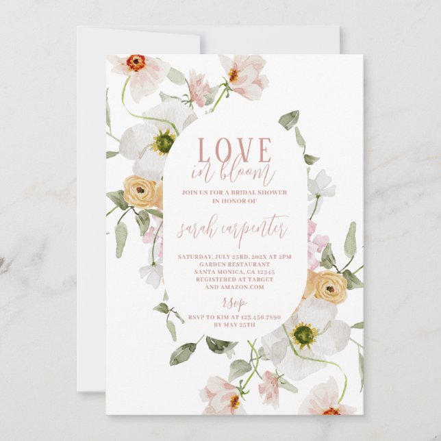 Love in Bloom Bridal Shower Invitation (Front)