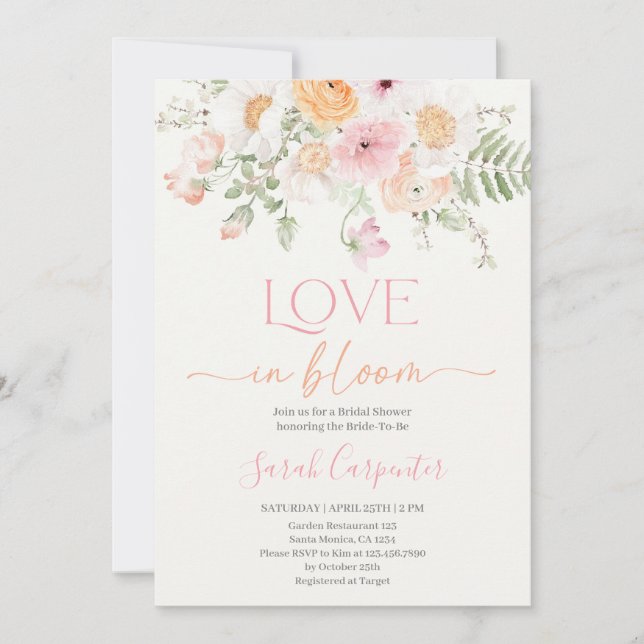 Love in Bloom Bridal Shower Invitation (Front)
