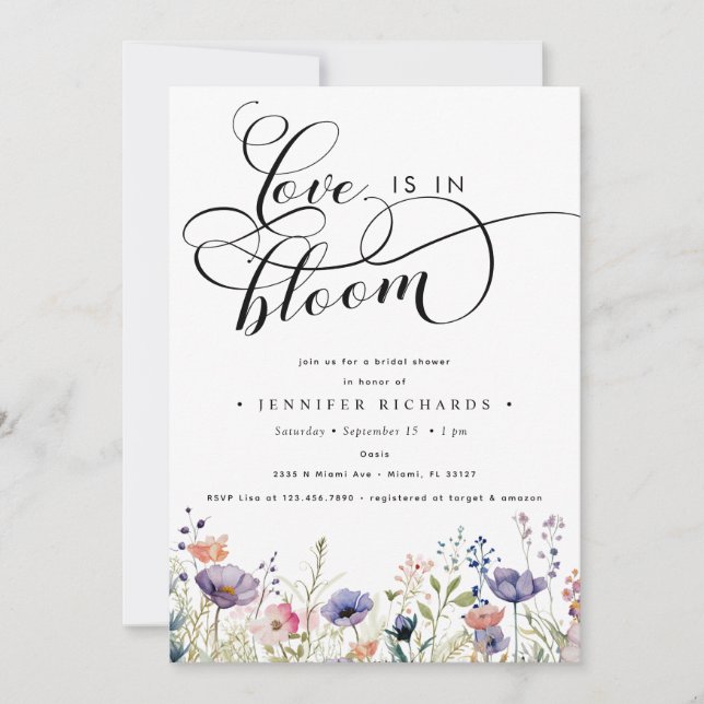 Love in Bloom Bridal Shower Invitation (Front)
