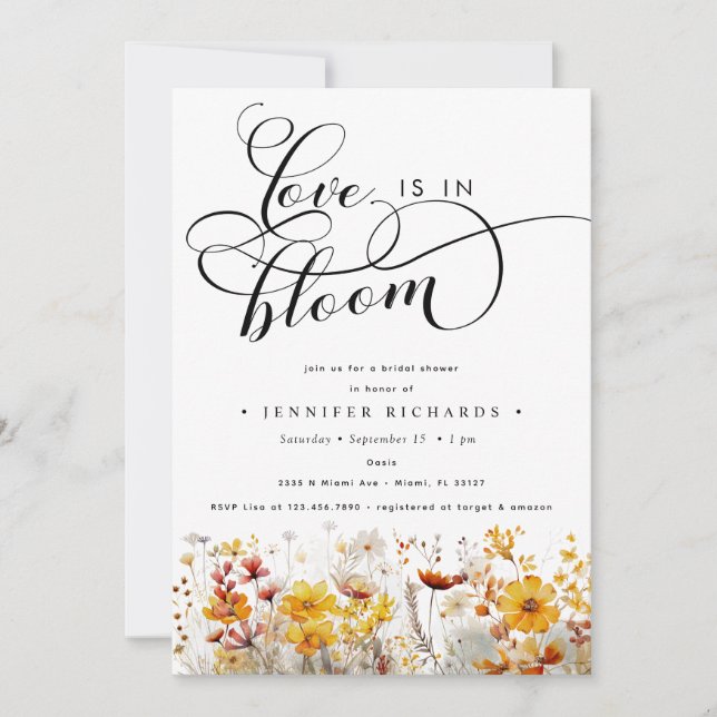 Love in Bloom Bridal Shower Invitation (Front)