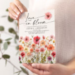Love In Bloom Bridal Shower Invitation Card<br><div class="desc">This beautiful design features an arrangement of soft pastel beautiful wildflowers that are realistic and a modern script (editable colour) font. See the entire collection for more matching items</div>