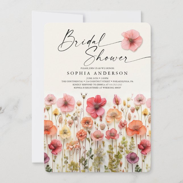 Love In Bloom Bridal Shower Invitation Card (Front)