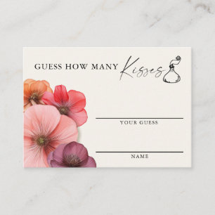 Love In Bloom Bridal Shower Kisses Game Card