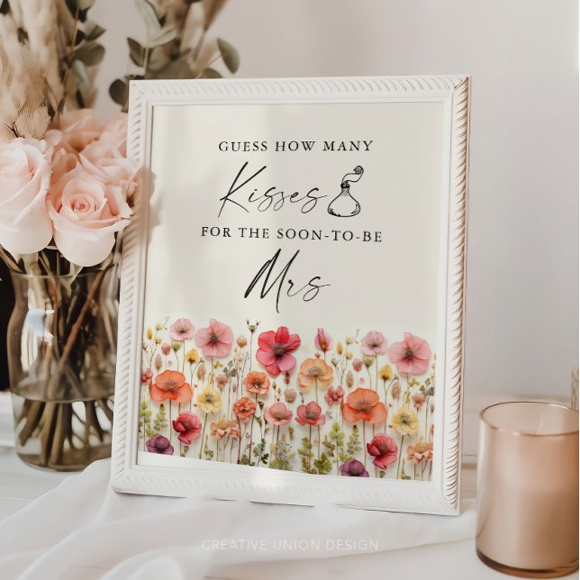 Love In Bloom Bridal Shower Kisses Game Sign (Creator Uploaded)