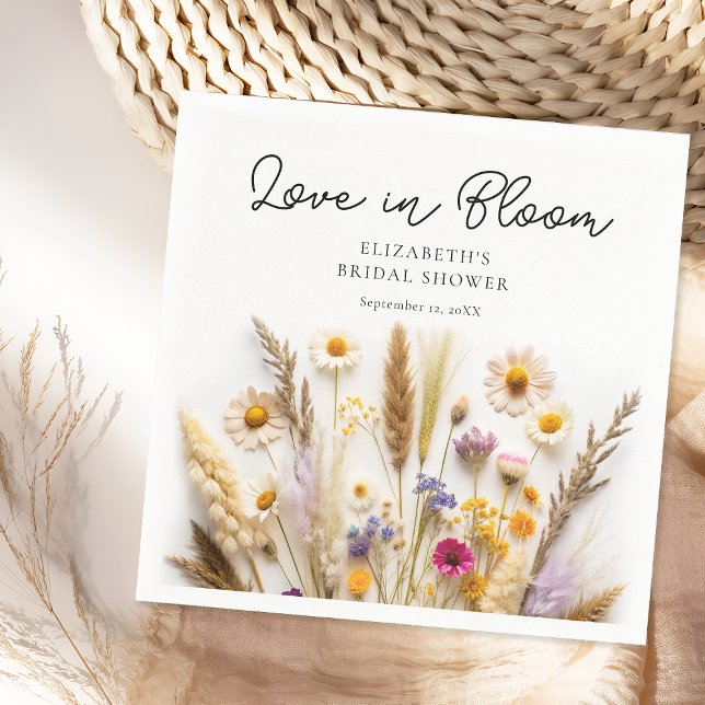 Love In Bloom Bridal Shower Napkin (Creator Uploaded)